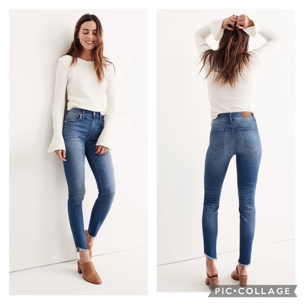 Madewell 10" High-Rise Skinny Jeans Tulip-Hem Edition Medium Wash Size 31”